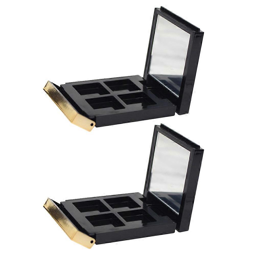 2pcs Eyeshadow Boxes Plastic Cosmetic Storage Containers