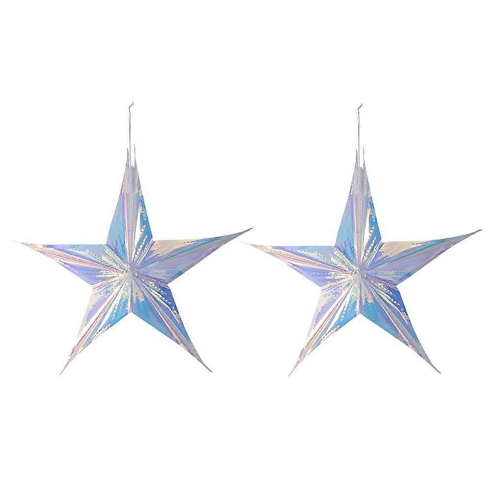 2Pack Decorative Star Prop Delicate Hanging Star Ornament Ideal for Parties and Home Decor Size 30x30x8cm