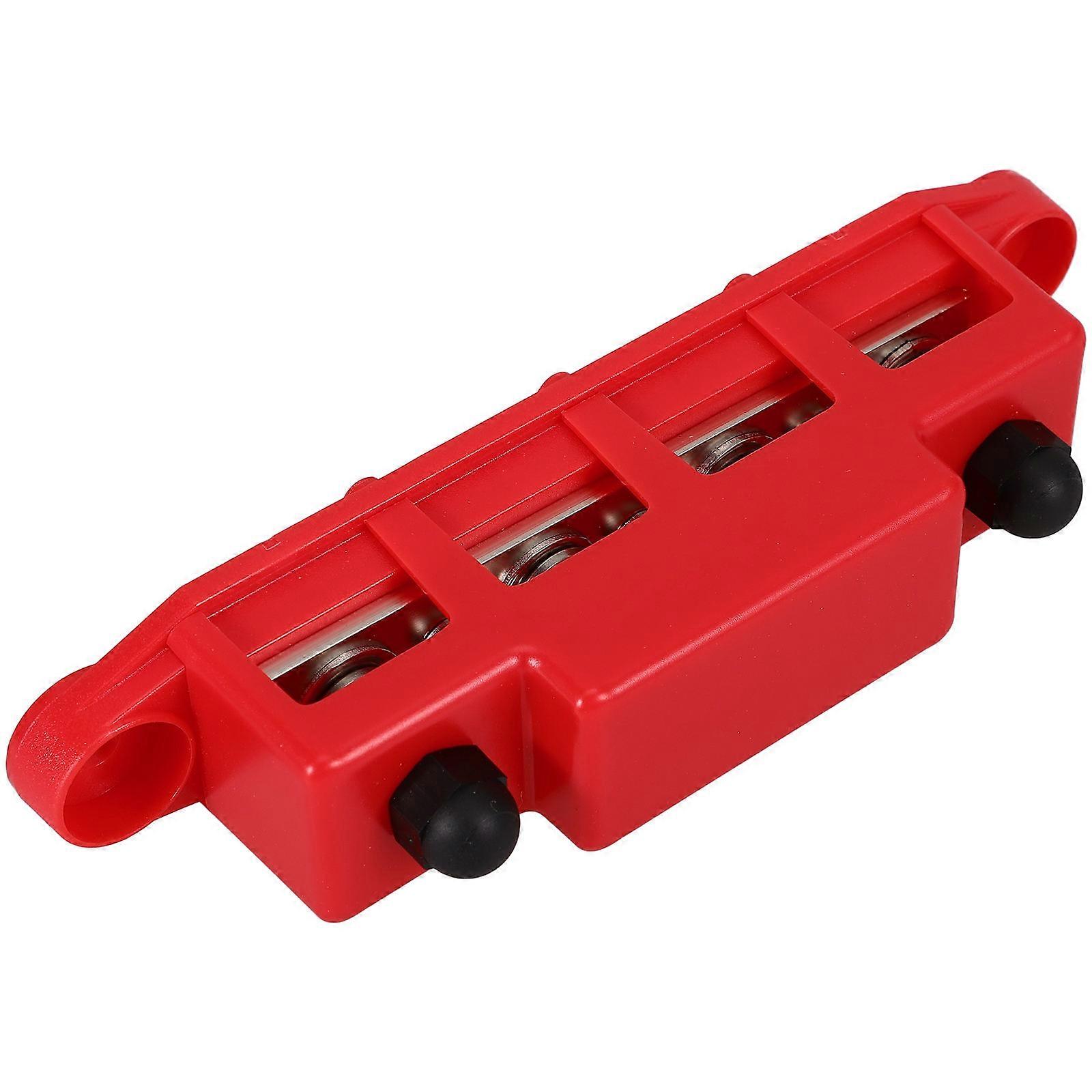 Power Distribution Block For Marine Battery Terminals Ideal For Car Modification Red Color Sturdy PC Copper And Stainless Steel 1Pack