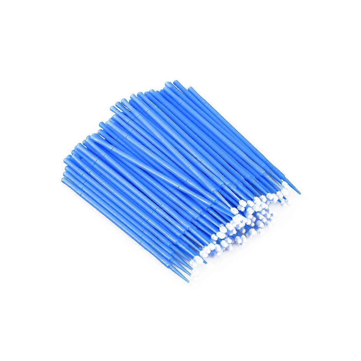 Cotton Swab Micro Brush 100Pcs For Salon Use Eyelash Extension Cleanup Blue Applicator