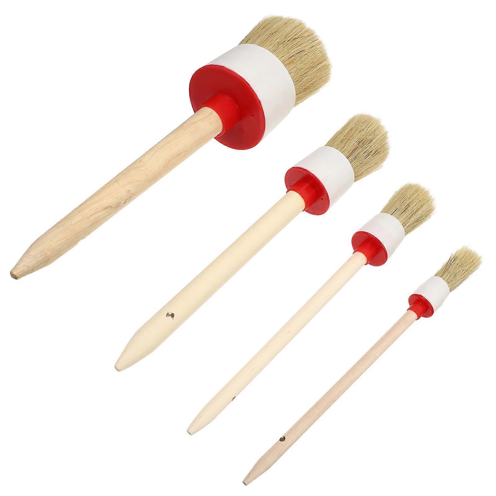 4pcs/set Wooden Handle Paint Varnish Home Cleaning Brush