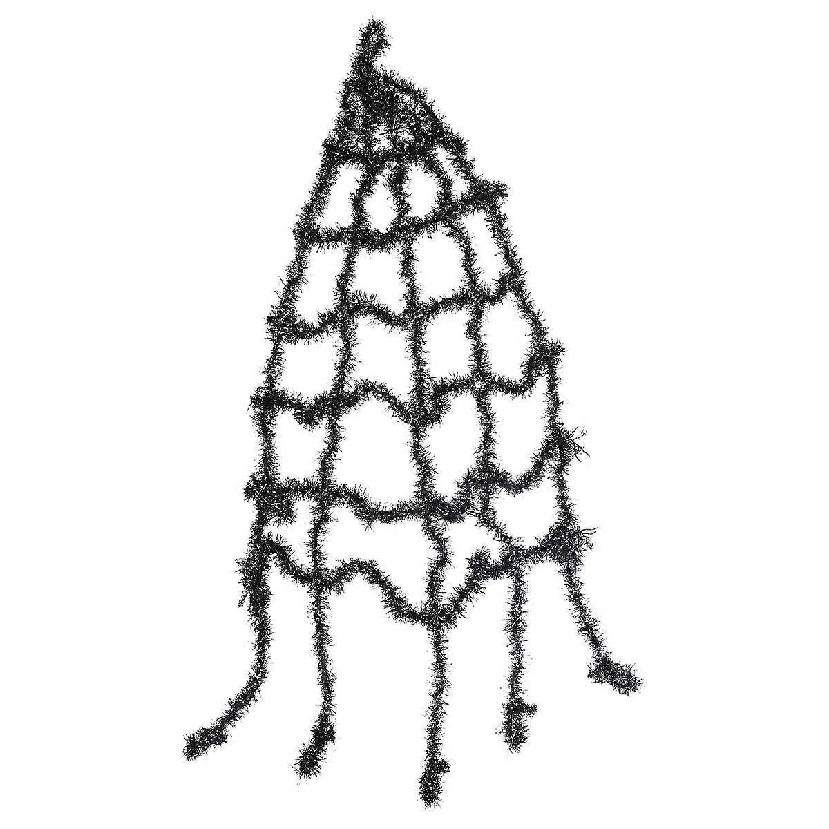 Horror Style Halloween Web Prop For Stage Layout And Atmosphere Enhancement In Black 90x84cm 1Pcs