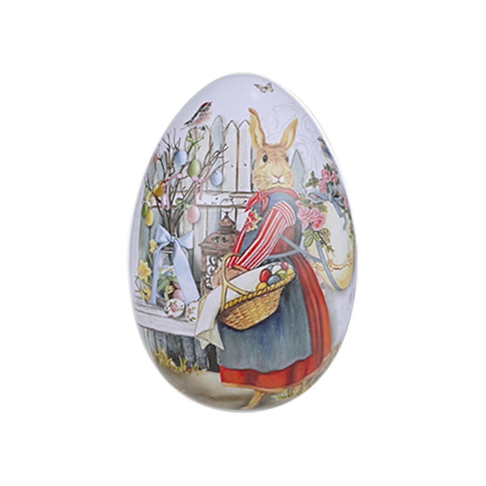 2025 Easter Decorations Easter Tinplate Eggs Color Rabbit Iron Eggs Candy Eggshells