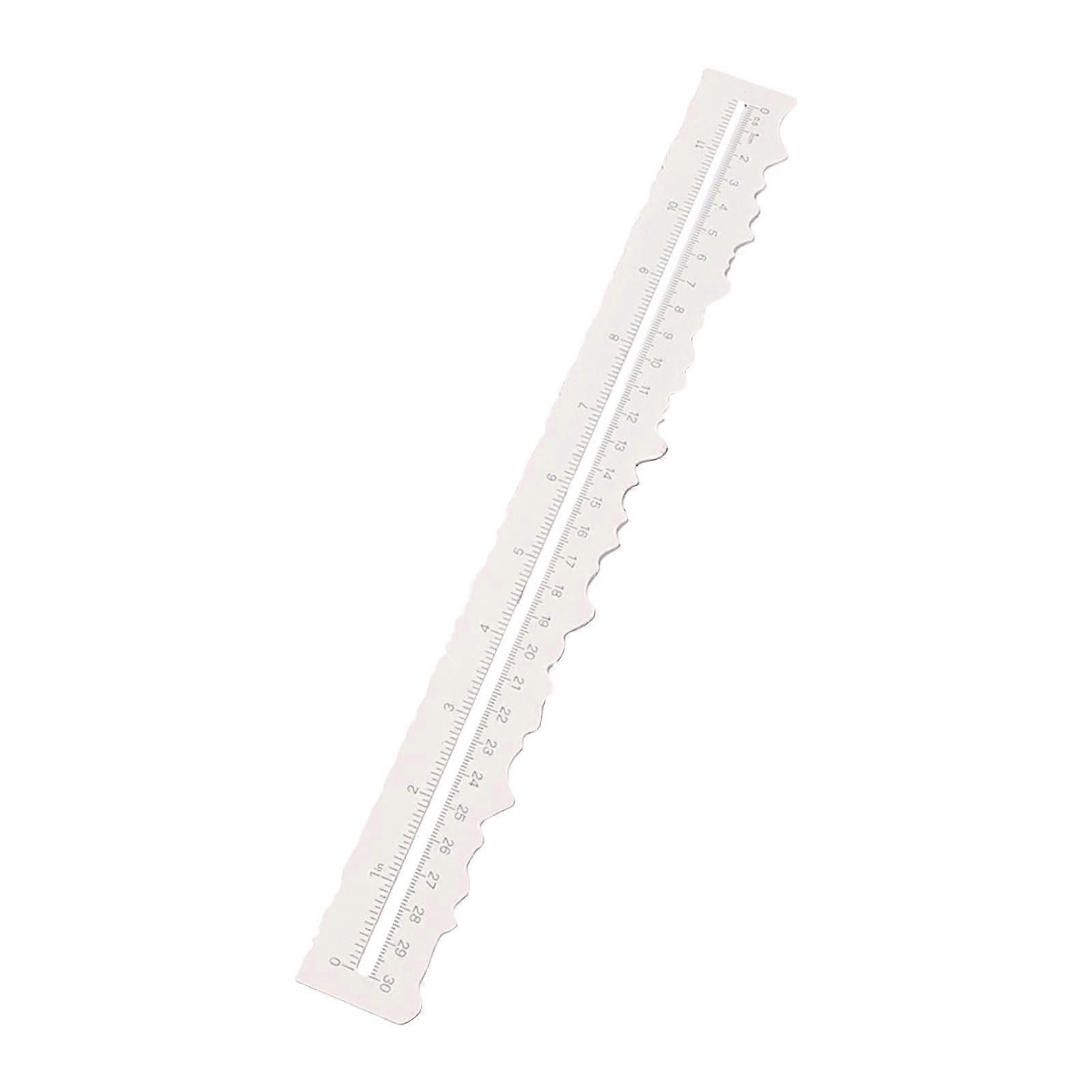 Ruler Irregular Jagged-Edge Metal Ruler For Card Making, 12-Inch Deckle Edge Craft Ruler, Scrapbooking