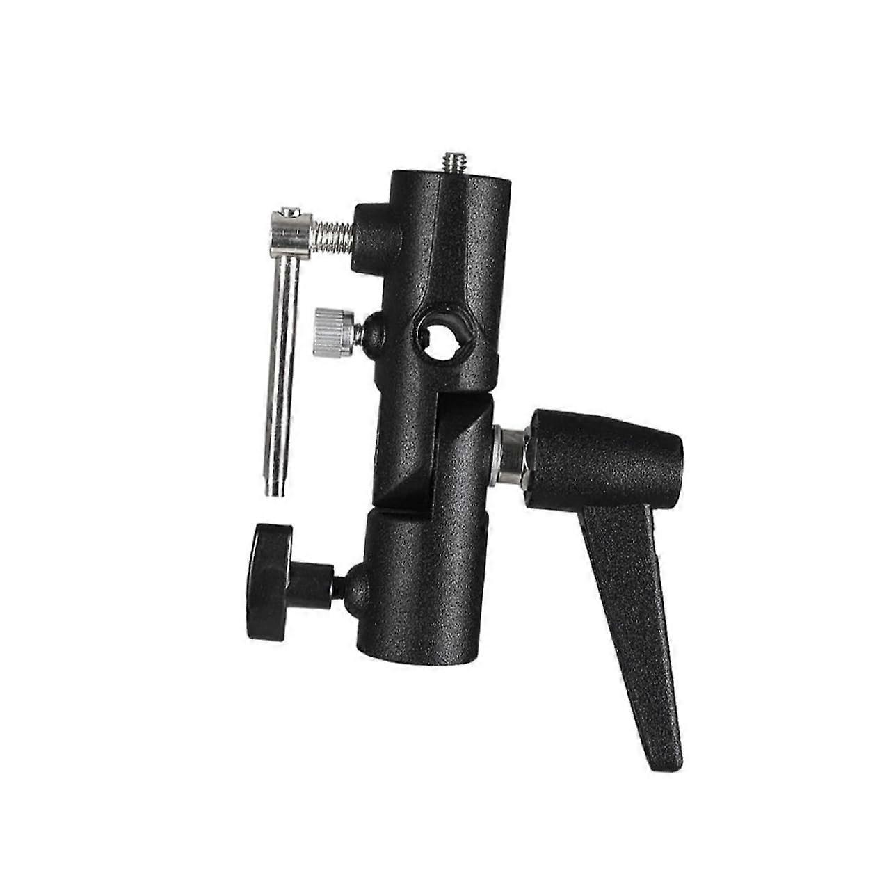H Type Hot Shoe Umbrella Holder for Photography Tripod Adapter Black with Rotating Flash Light Holder for Strobe and Umbrella