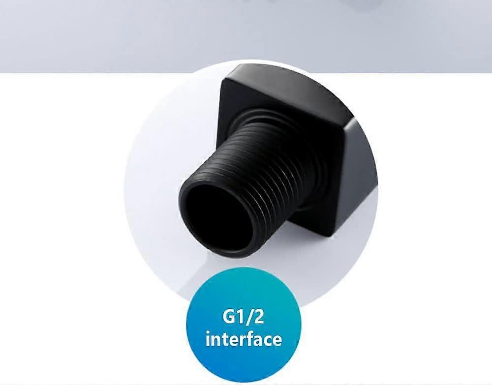 Wall-Mounted Black Cold Water Faucet G1/2 for Bathroom Sink, Modern Kitchen Tap with Extended Reach, Dark Finish