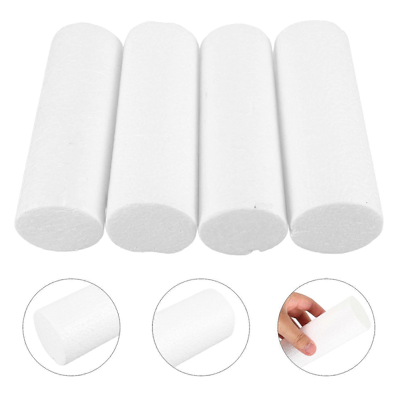 6 Pack White Foam Cylinders For Crafts - Polystyrene Tubes For Flower Arranging & DIY Decor