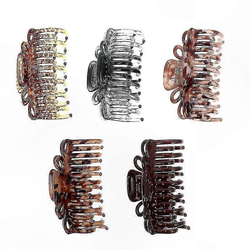 5-pack hårklämmor i plast för styling