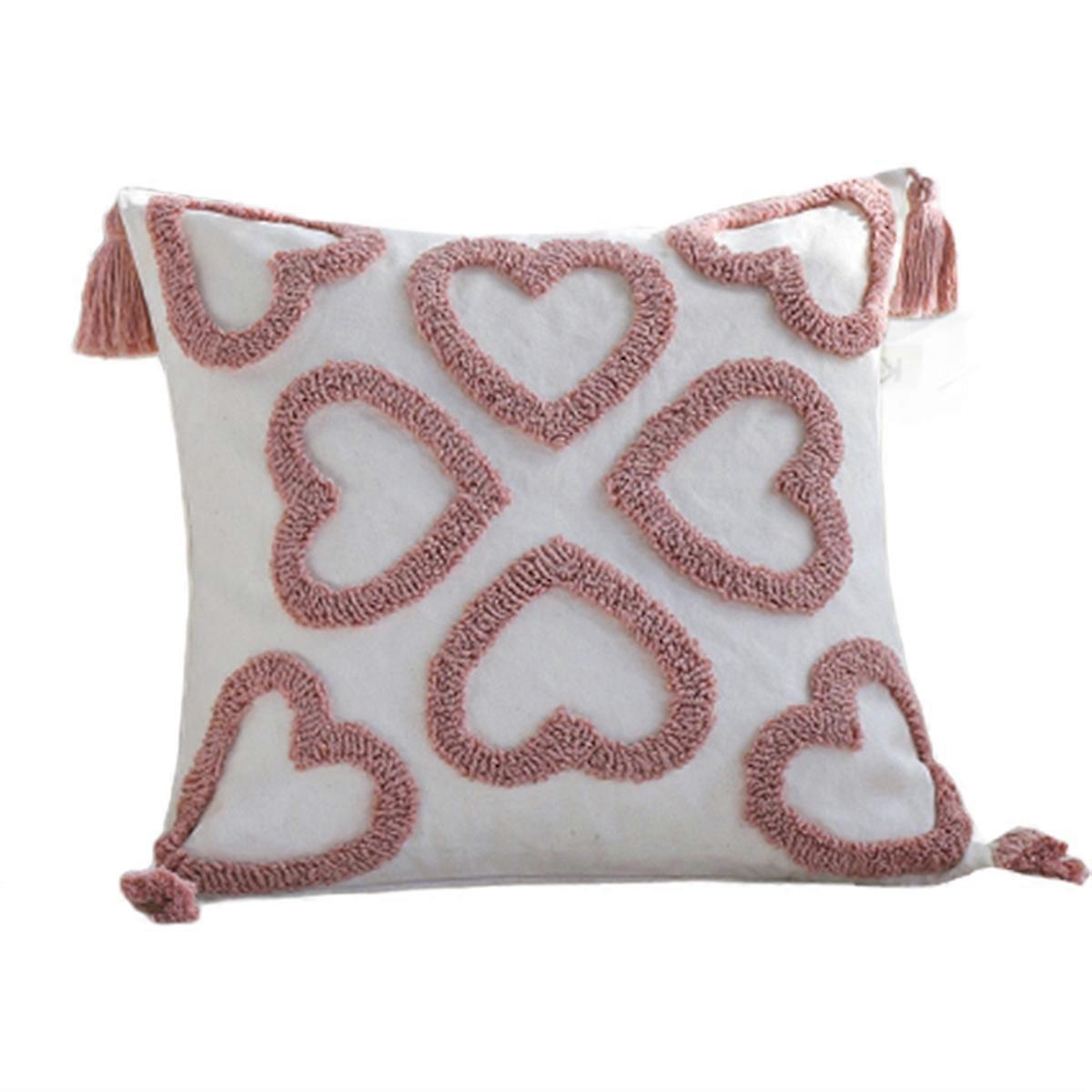 クッションカバーラブタフトタッセルファッションホームデコレーション45x45cm