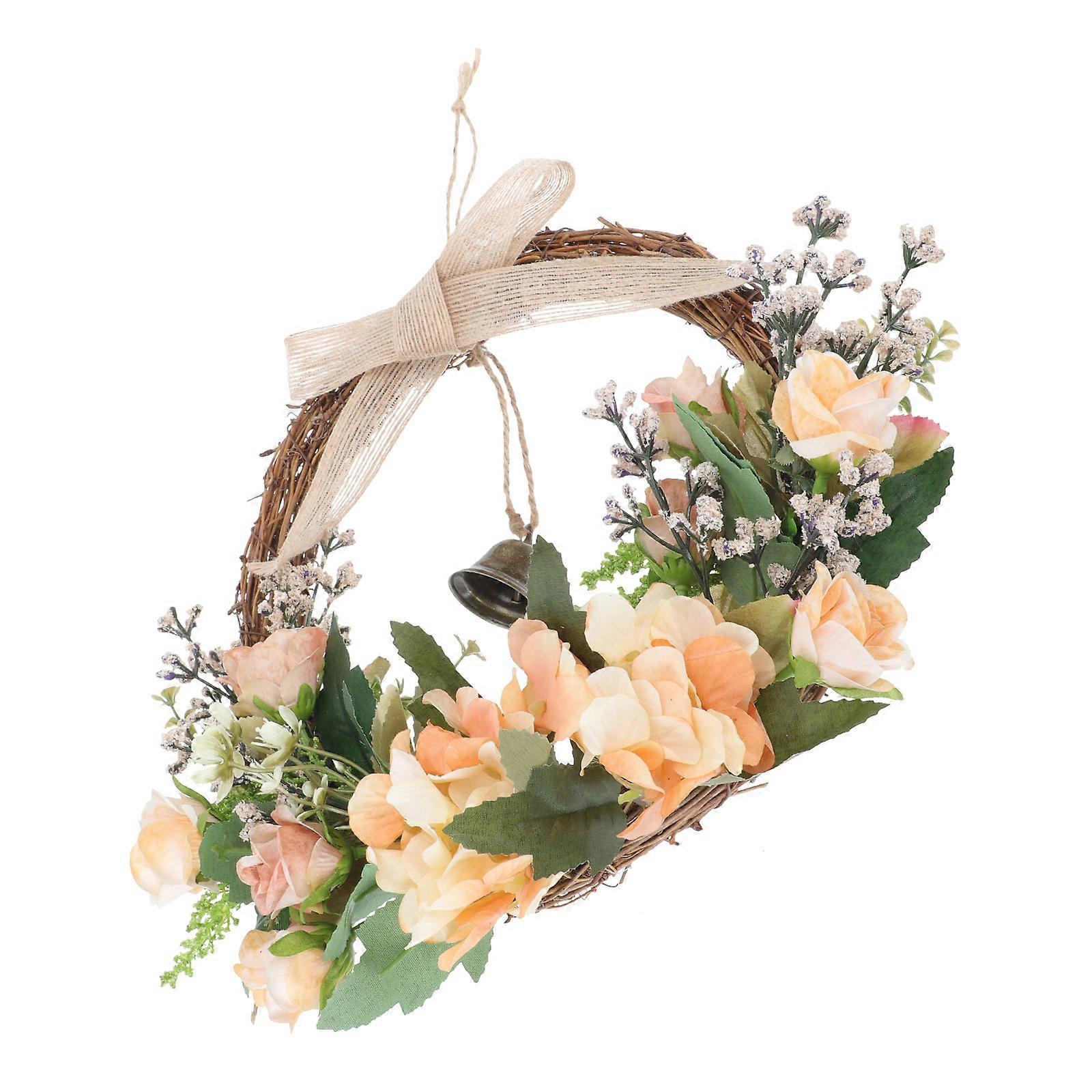 Rustic Wreath Autumn Flower Wreath for Wedding Decor Wood Plastic Multi Color with 1Pc