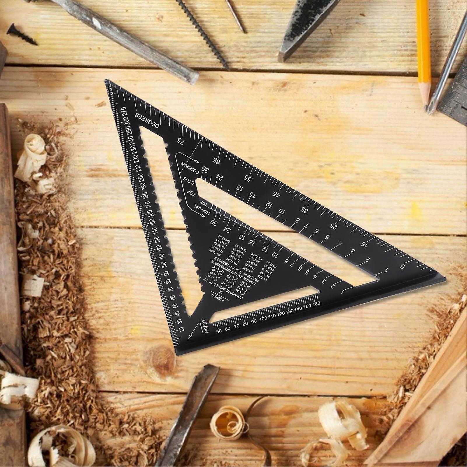 12 inch Black Aluminium Right Angle Triangle Ruler Rustproof Protractor  Carpentry ToolAluminum Profile 