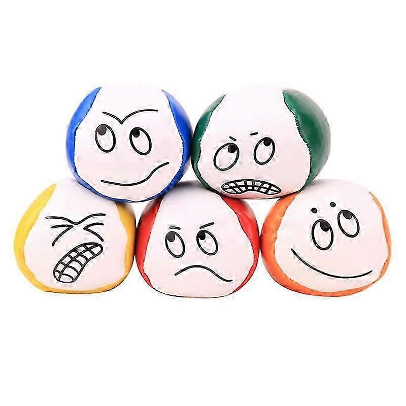 5pcs Children's Juggling ball - Children's play color juggling ball, Smiley juggling ball, throwing target throwing beanbag play toys