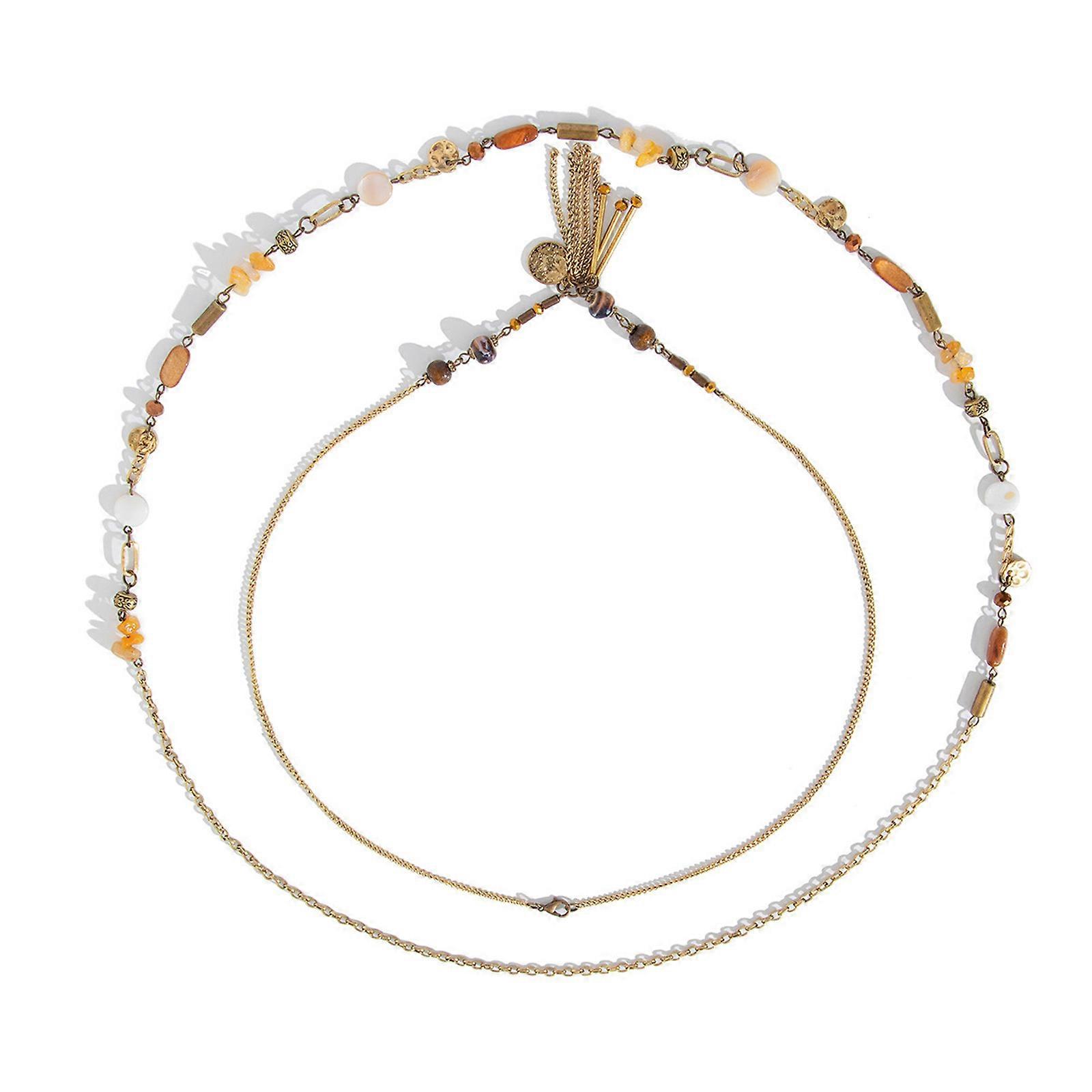 Delicate Starry Fringe Drop Necklace Craft of Strong Iron Chain and Alloy for Daily Elegant Multicolor