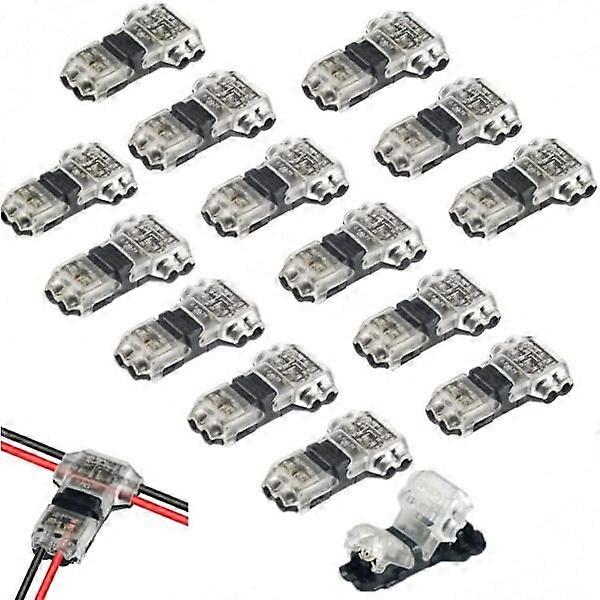 15pcs Wire Connectors 2-Pole 2-Way Low Voltage Universal Compact W