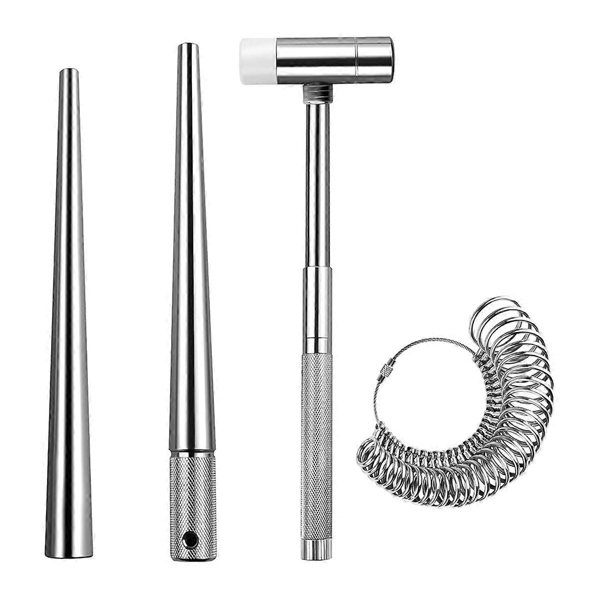 4-Piece Jewelry Ring Size Measuring Tool Set, Ring Size Measuring Kit, Metal Ring Measuring Kit, Jewelry Making Kit