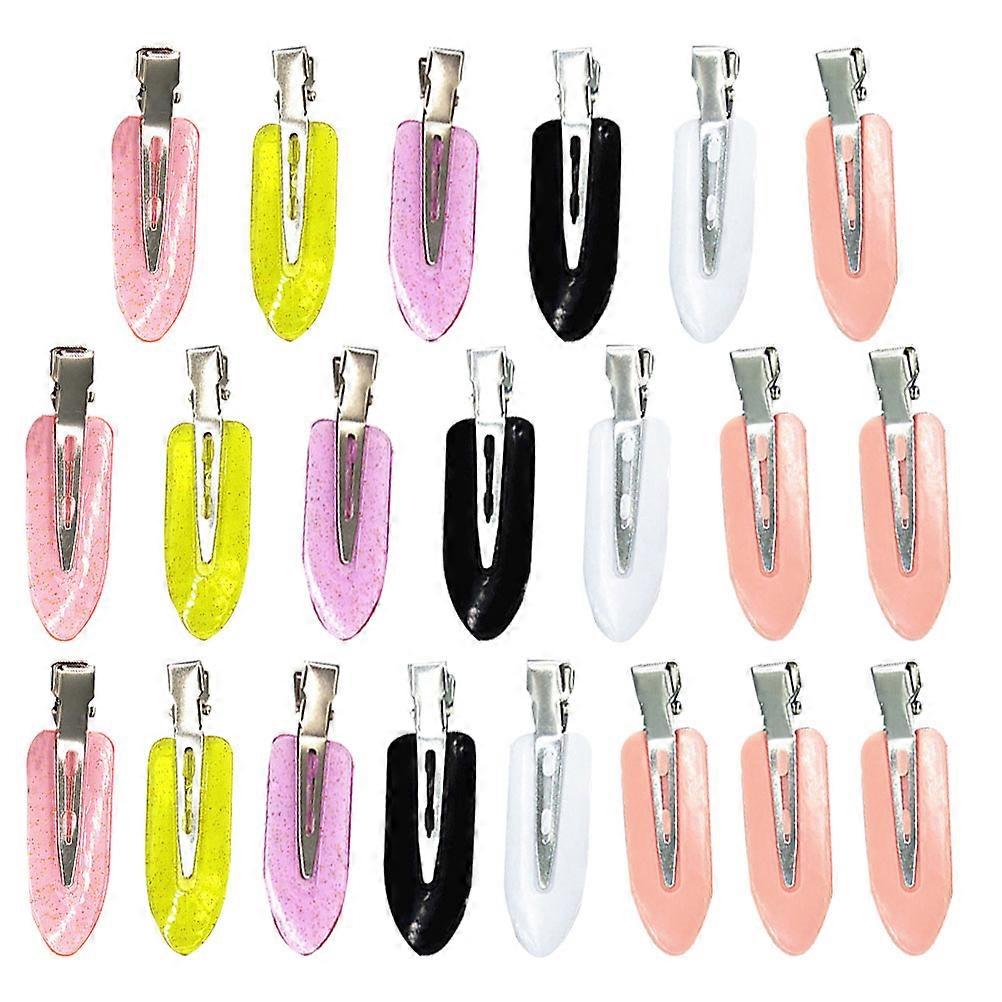 Makeup Hair Clips Plastic No Crease Curl Pin Clips For Styling Hair Flat Surface Assorted Color 6x1.8x1cm 50Pcs