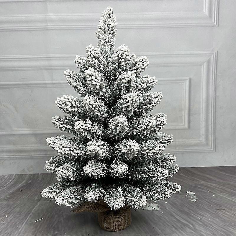 Mini Flocked Artificial Christmas Tree with Snow Desktop Decor