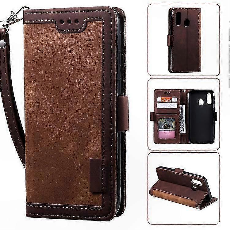 Retro Leather Flip Case with Wallet Stand for  Galaxy A20e