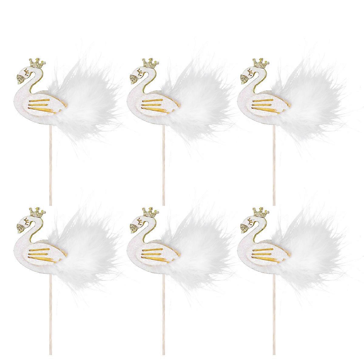 Cupcake Decoration Swan Cake Topper for Party Use 10Pcs