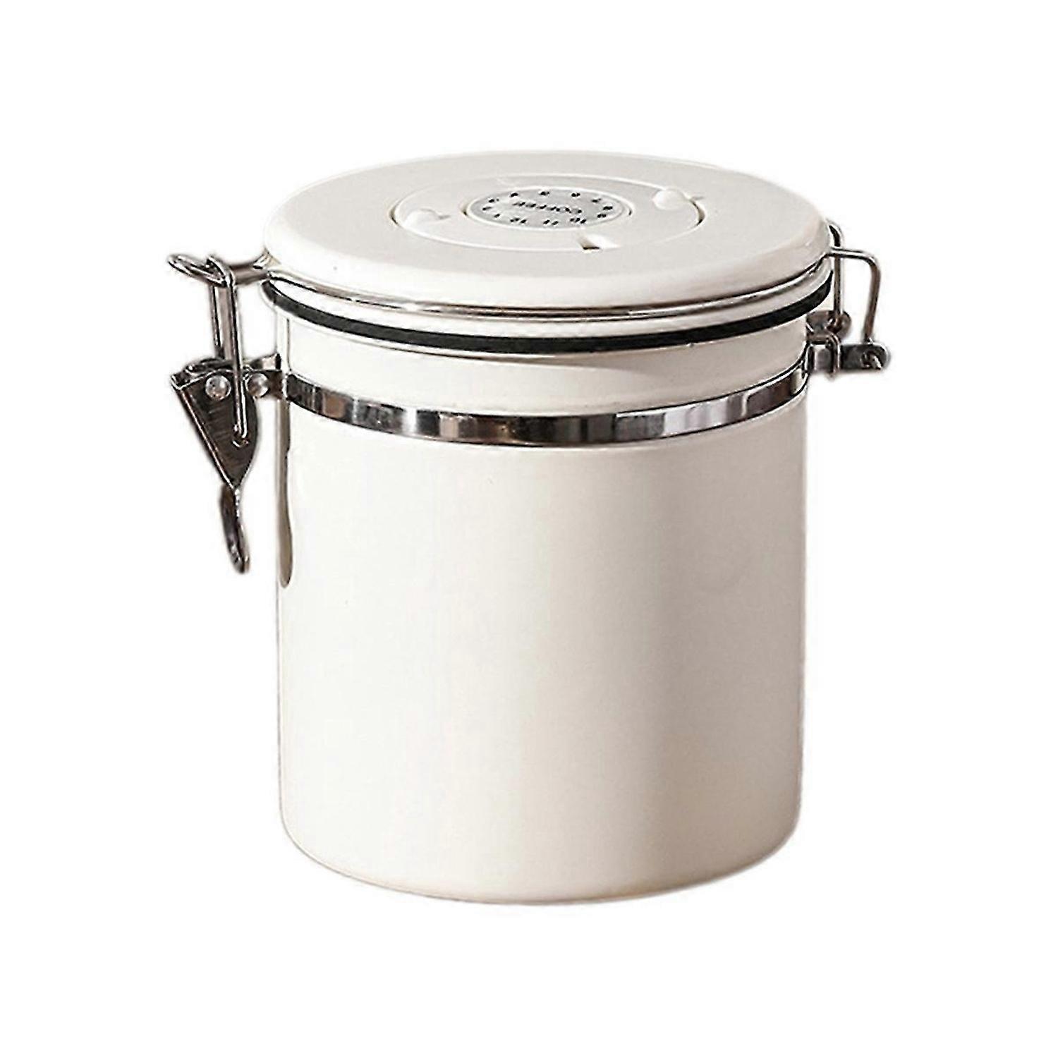 Coffee Canister Airtight Bean Container Storage Box 1.5L White