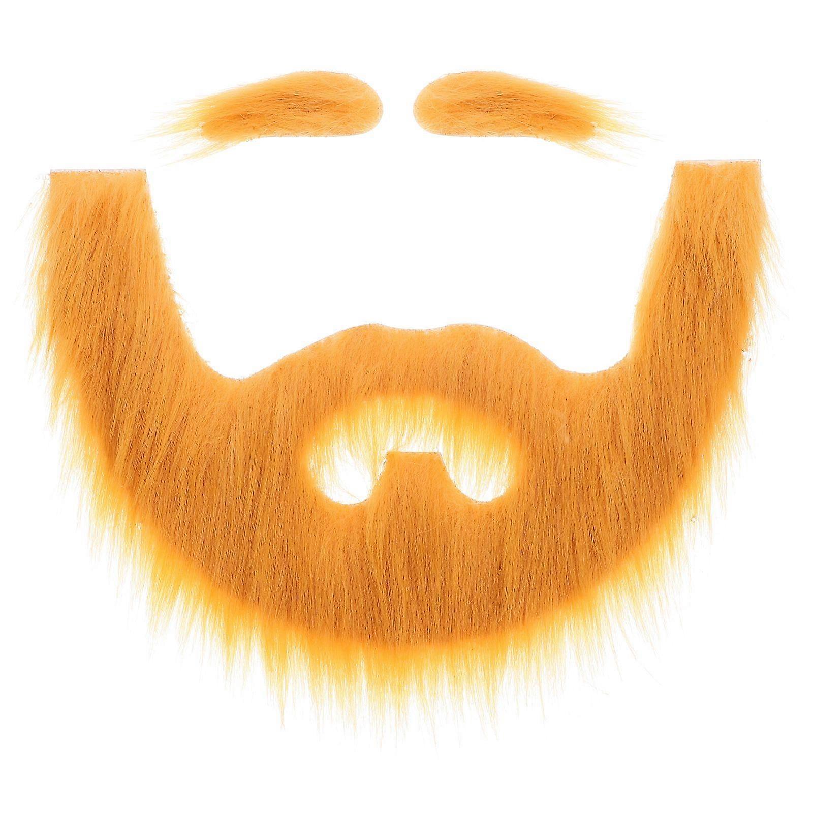 1 Set Fake Beard Eyebrow Decor Stage Performance Mustache Halloween Supply Party Mustache Prop