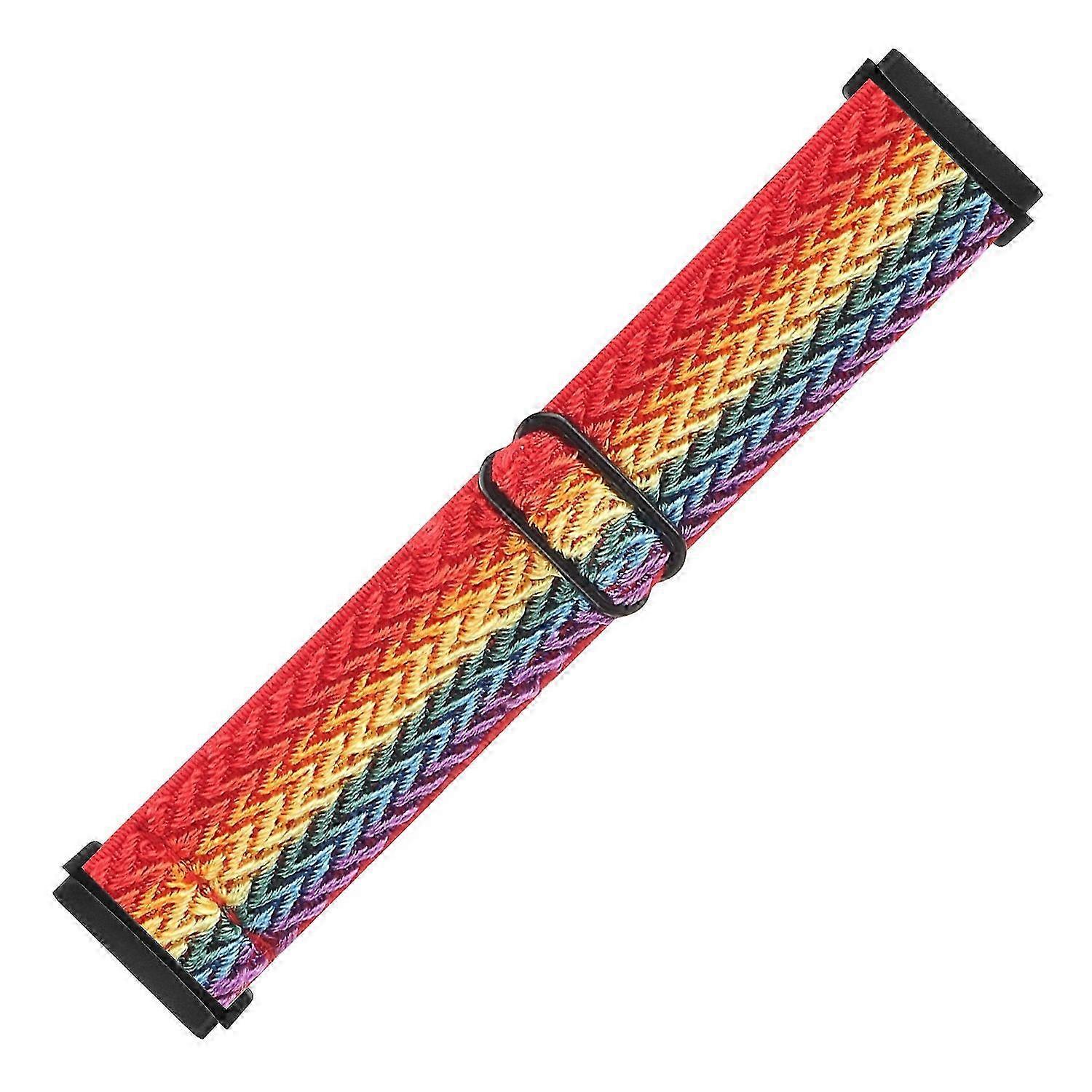 Adjustable Nylon Wave Pattern Smart Watchband Wrist Strap Belt for Fitbit Versa 3 Versa Sense - Mult