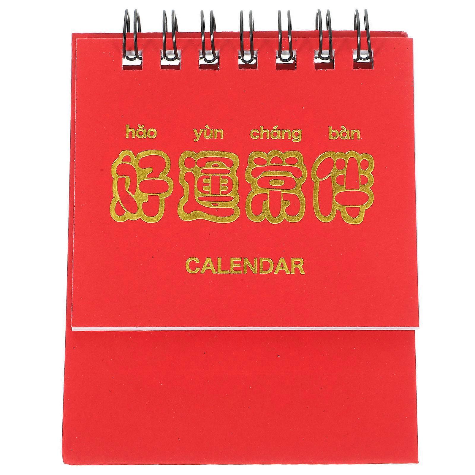 Decorative Desk Calendar Mini Calendar for Desk Use 5Pcs Red Paper
