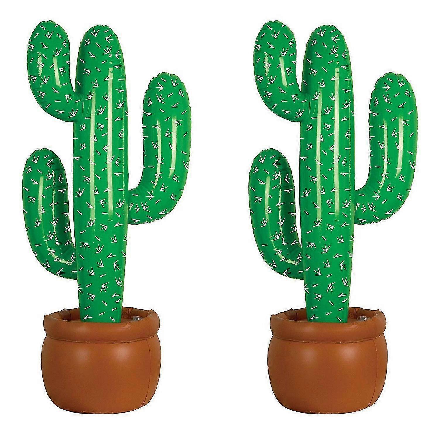Inflatable Cactus Tree Decorations, 2-Pack, 90cm PVC Material for Pool Party Decorations