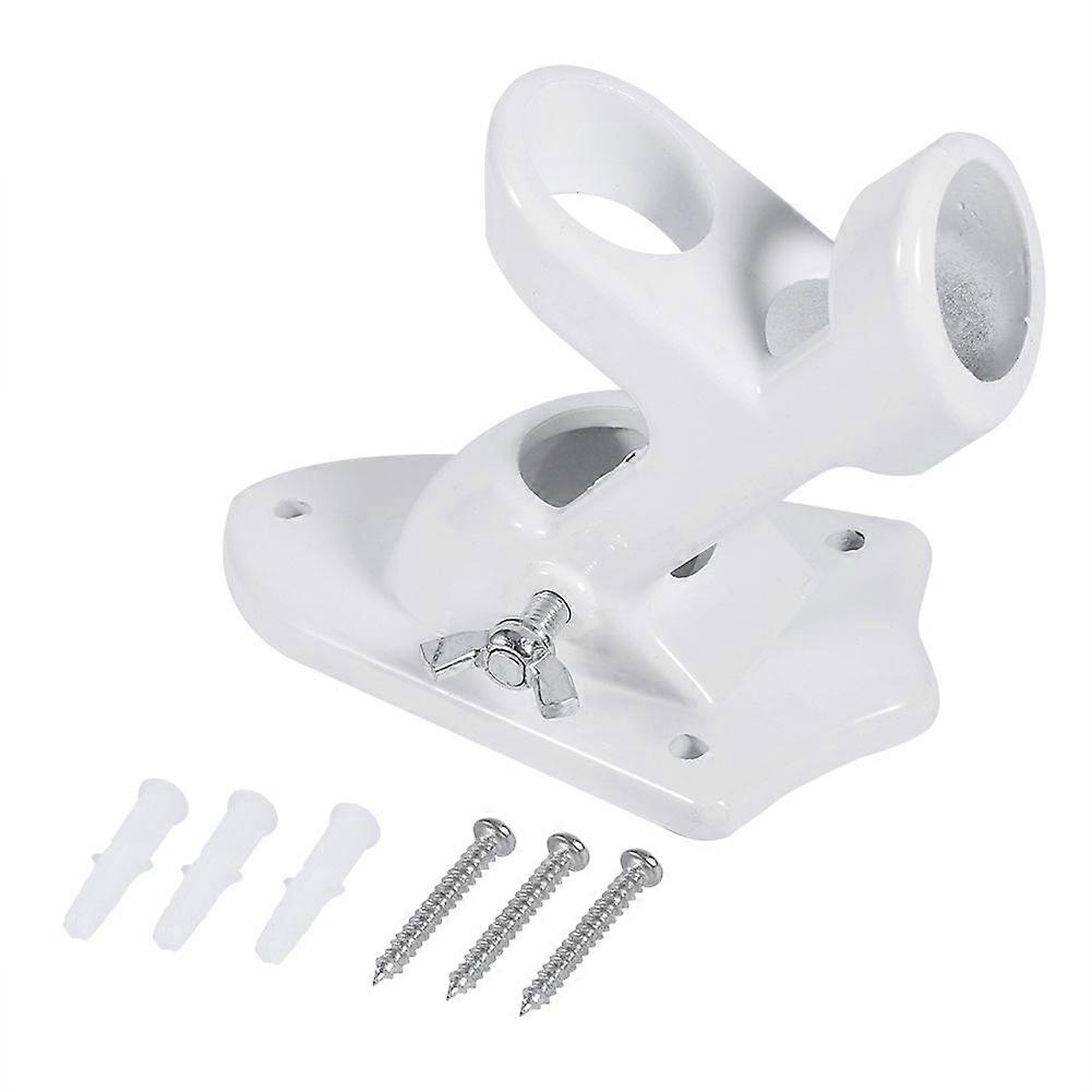 2 Angle Aluminium Alloy Flag Pole Holder Mounting Wall Mount Flagpole Windsock Bracket White