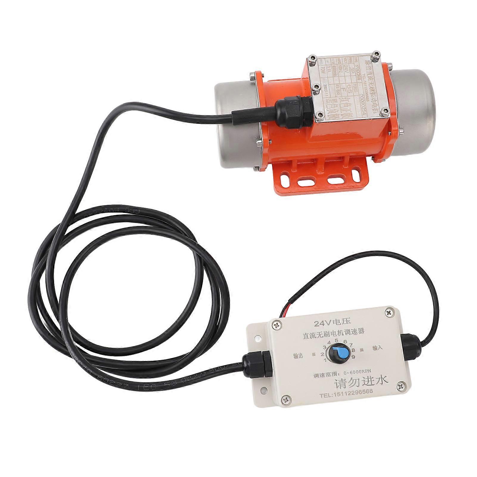 Moteur vibrant pour béton avec variateur de vitesse, DC 24 V, sans is, IP65, alliage d'aluminium, 70 W