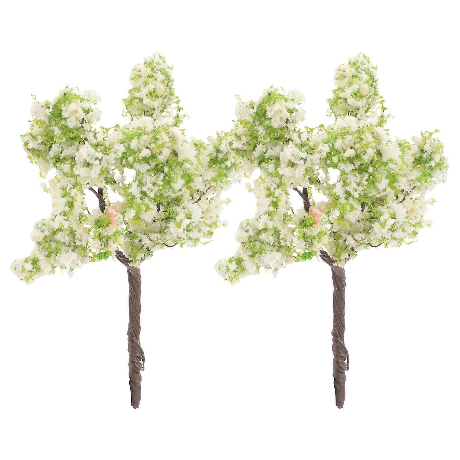 Micro Landscape Model Tree Miniature Tree Figurine for Garden Decor 2Pcs