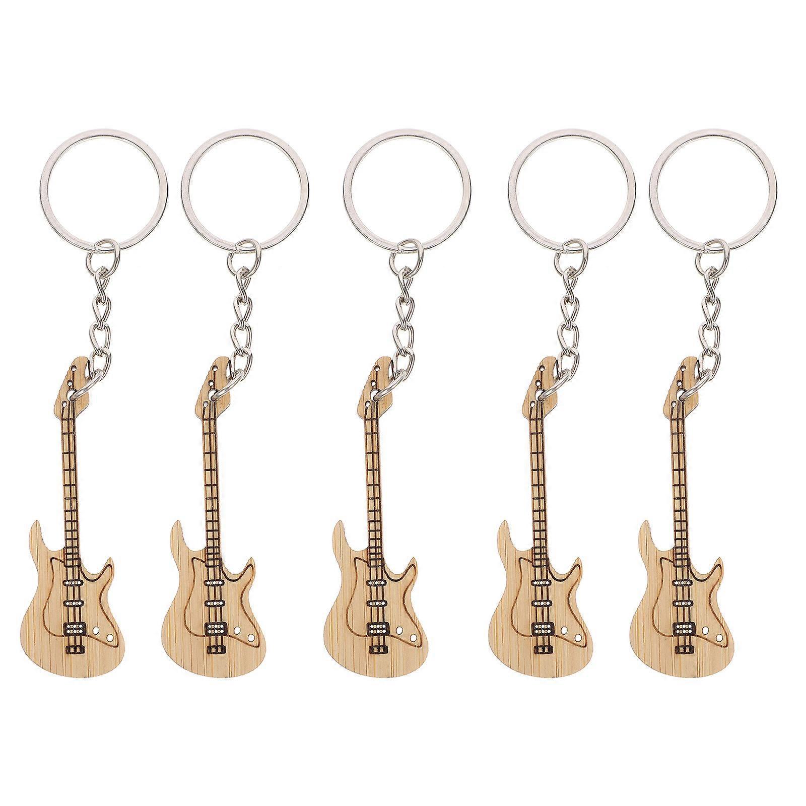 Musical Instrument Guitar Keychains for Decoration 5Pcs Assorted