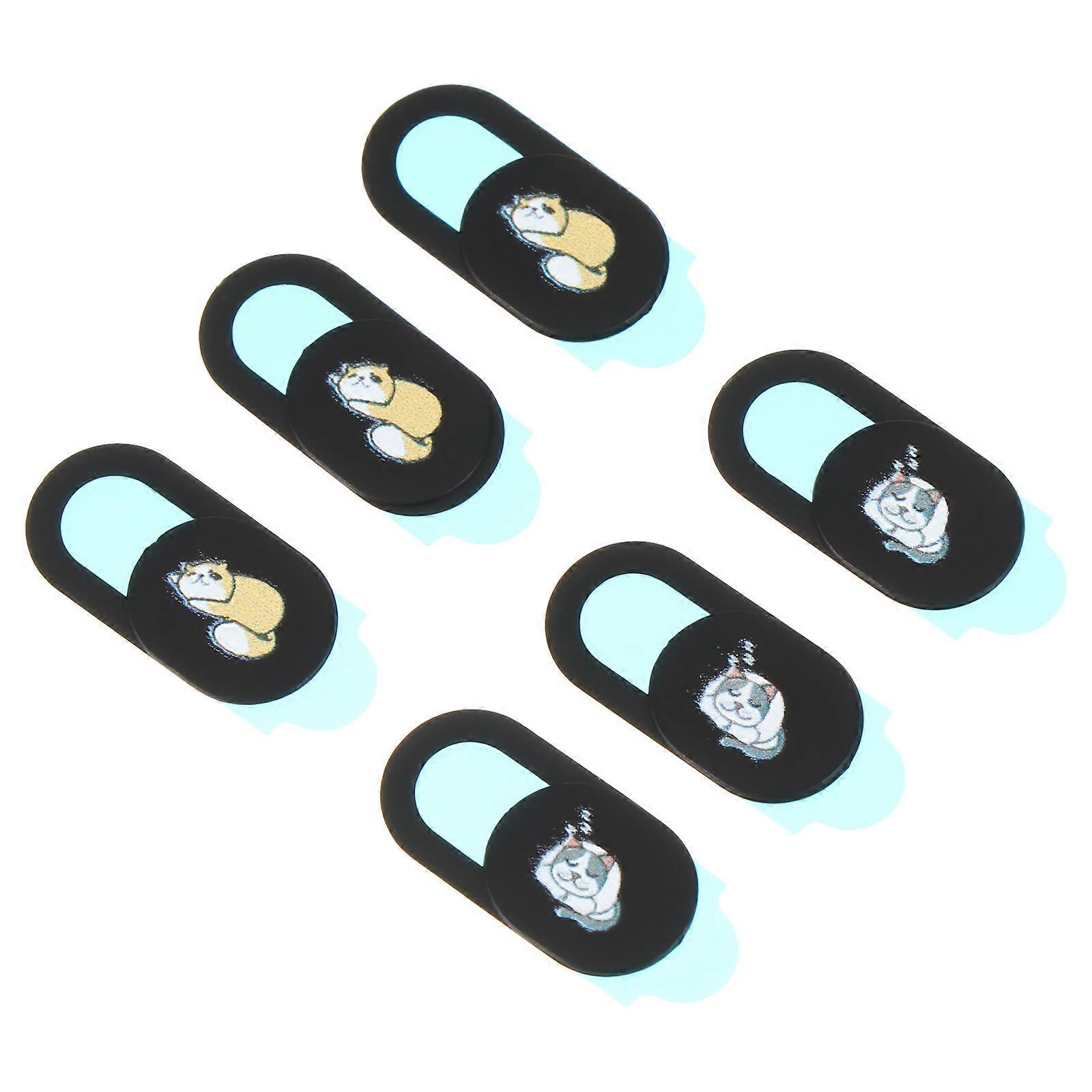 Webcam Cover Slide Animals Pattern Camera Cover Privacy Protection 6Pcs Set