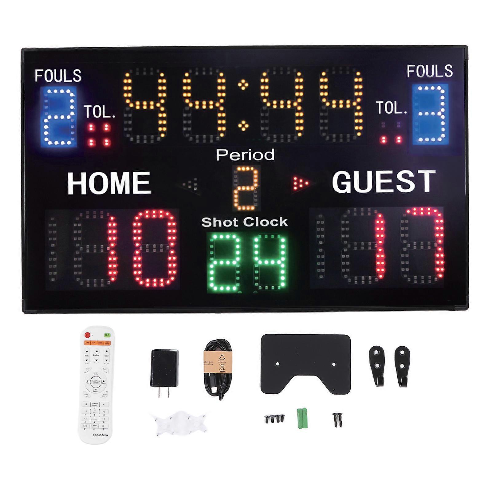 Tableau d'affichage électronique à 15 chiffres, LED, portable, pour basket-ball, volley-ball, prise américaine 100-240 V
