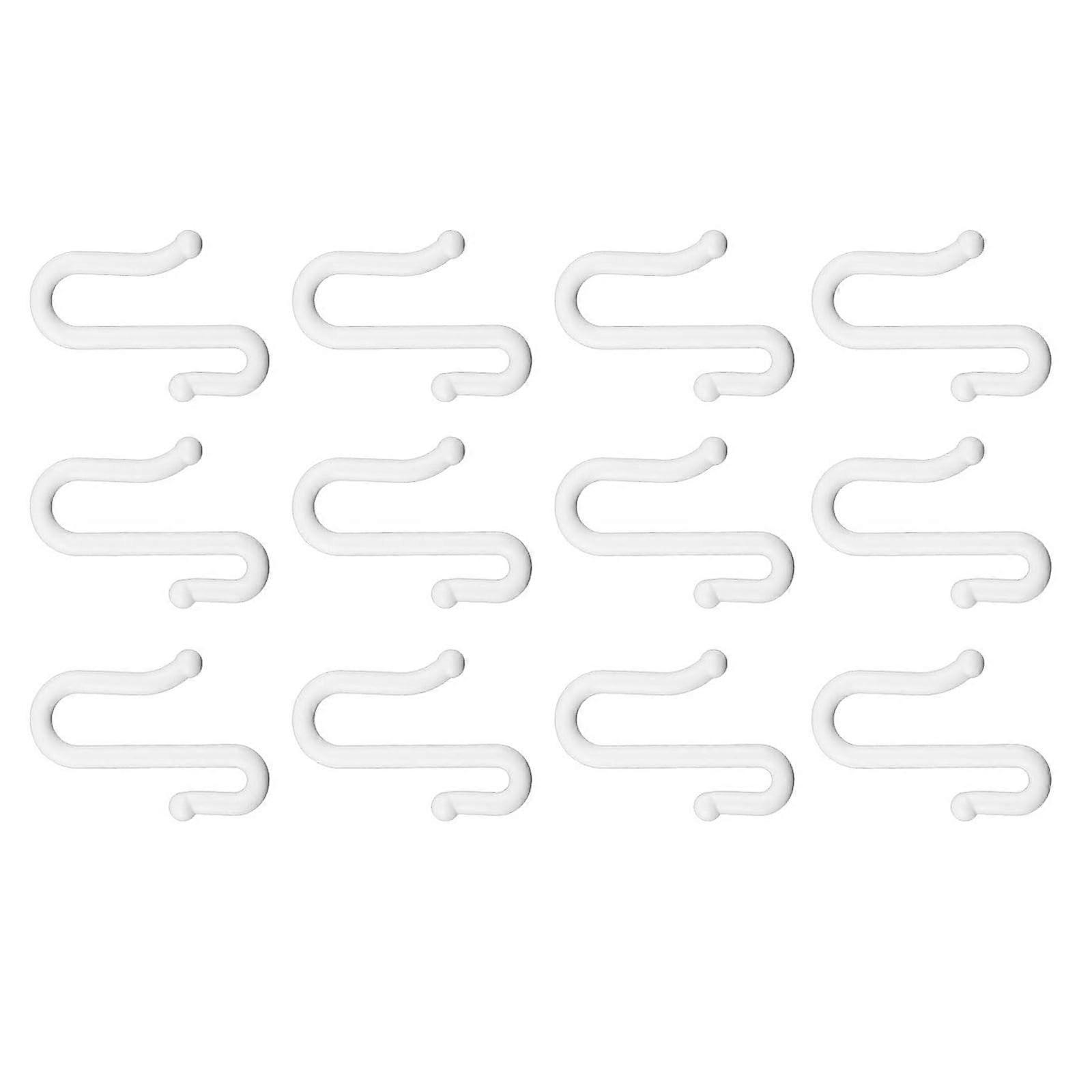 Hook and Glider Pack 12Pair Curtain Rail Hooks Shower Hooks SShaped Drapery Hooks With Quiet Roller For Ceiling Track