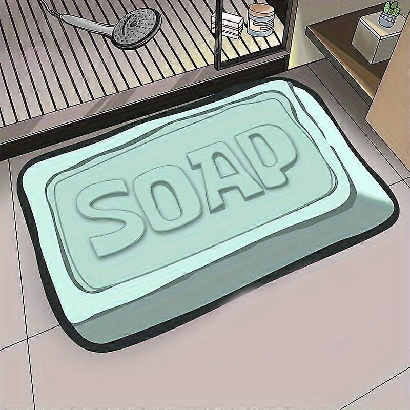 Absorbent Non-Slip Bathtub Mat, Quick-Drying Diatom Mud Floor Mat for Bathroom, Creative Comfortable Decor Carpet, Irregular Shape, 1pc Soap-Shaped