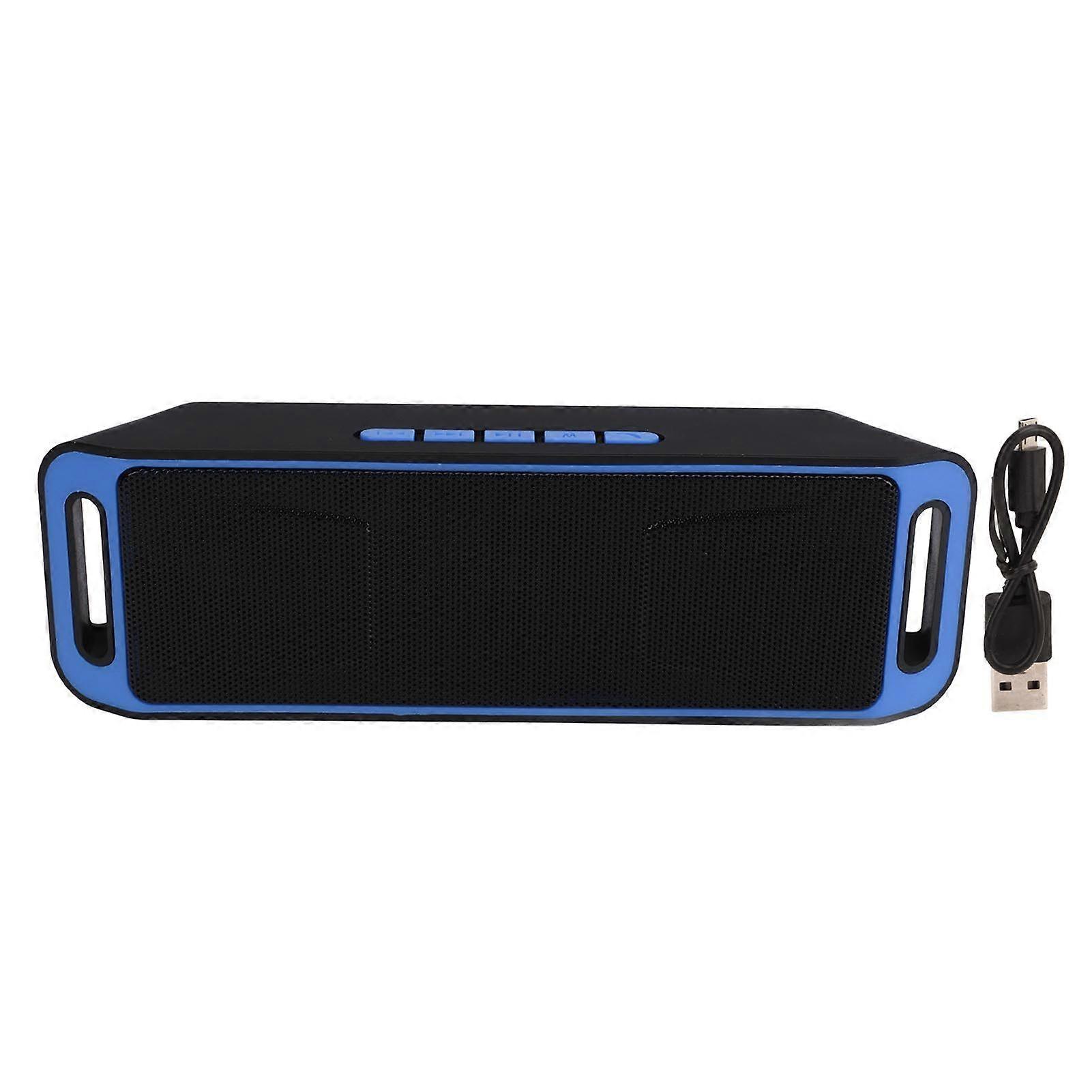 Bluetooth Dual Speakers Wireless Portable Speaker Multifunctional Mini Bluetooth Speaker for Home Outdoor Car Blue
