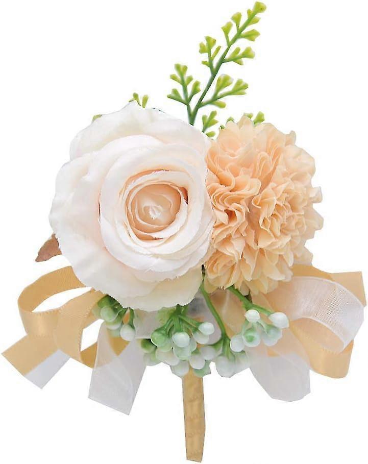 Lot de 4 pièces : bracelet de mariée, roses pour mariage. Occasions appropriées : anniversaire. Cadeau idéal pour les hommes, mariage.