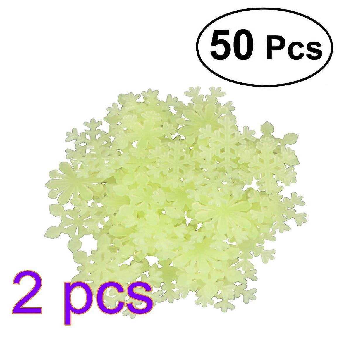 Decor Stickers Luminous Snowflake Stickers 50Pcs Pack