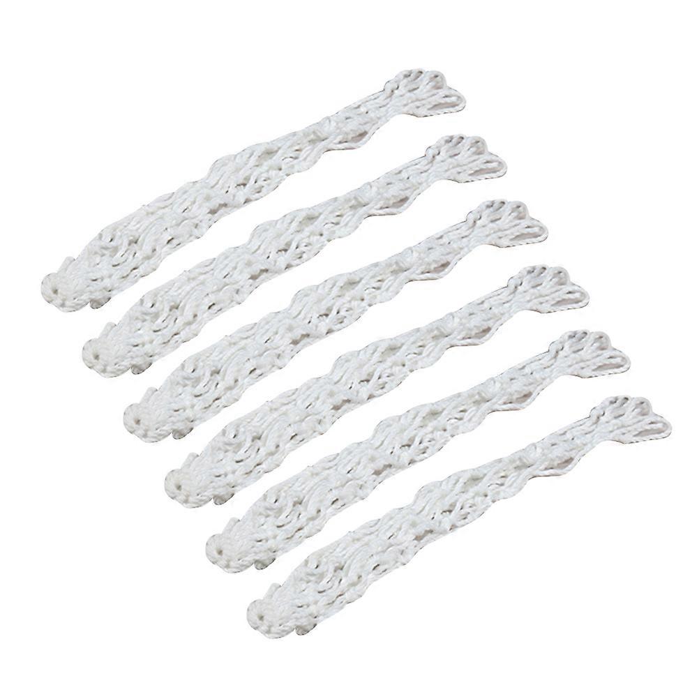 Pool Table Pockets Replacement Nets Bags Kit Cotton 6Pcs White