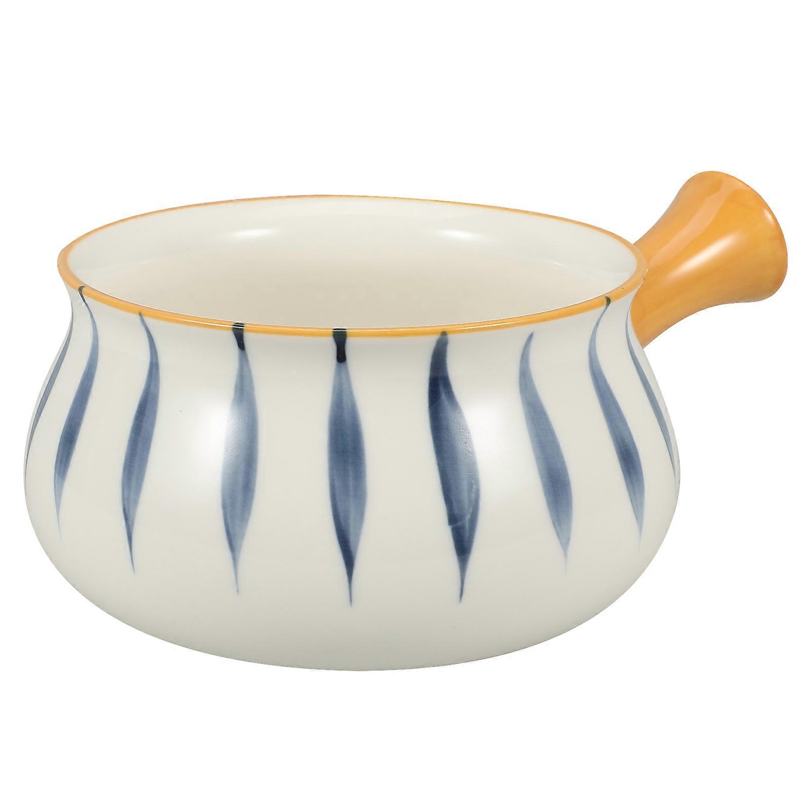 Ceramic Fruit Dessert Bowl with Handle for Storing Breakfast Food