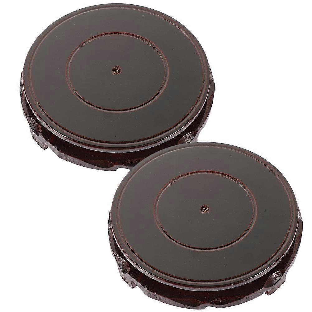 Delicate Square Wood Rack Base Ideal For Indoor Display Coffee Color 4Pcs Storage Stand For Crafts