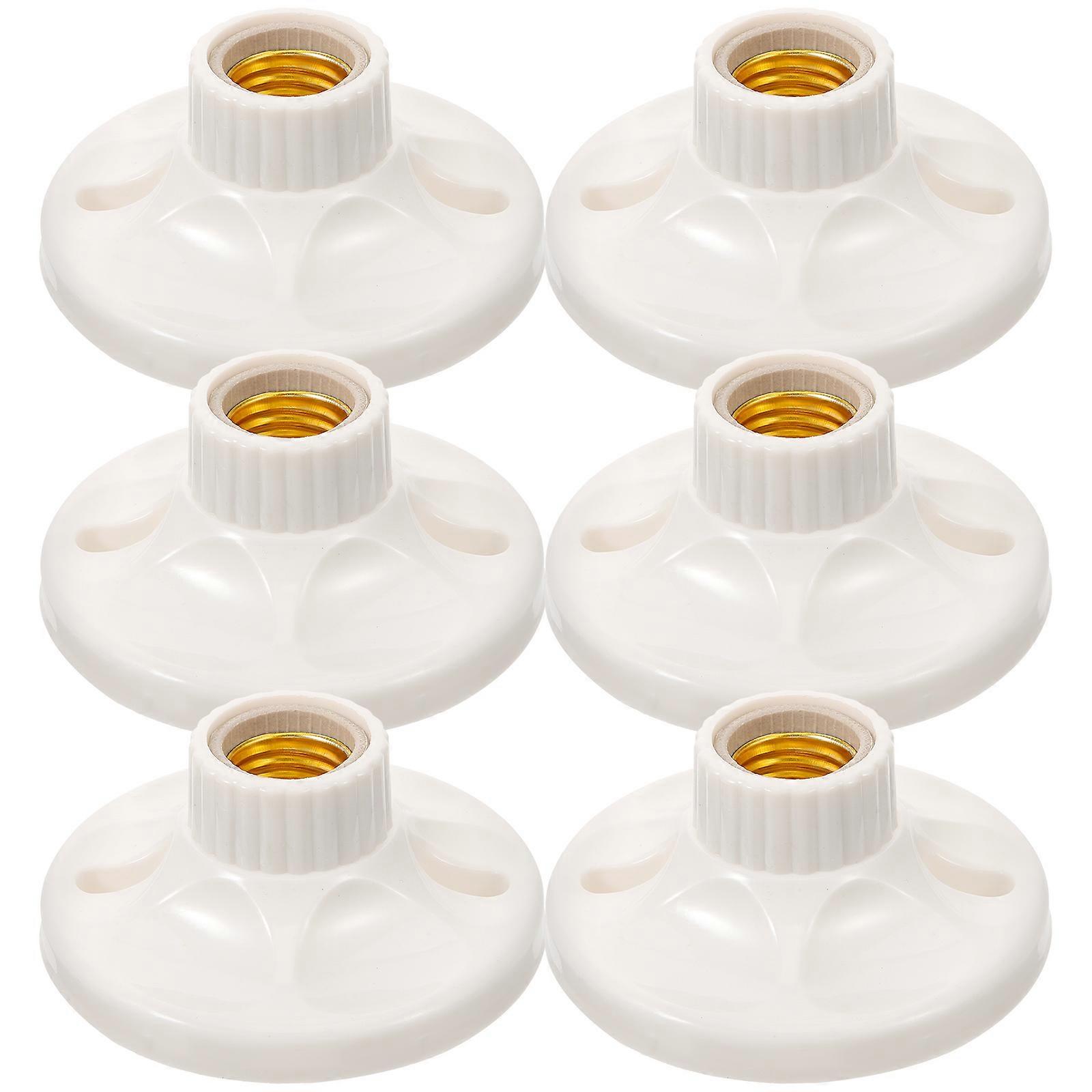 Light Socket E27 Bulb Holder For Indoor Lighting DIY Projects 4.5X4.5X3.9in Refractory Material 12Pcs