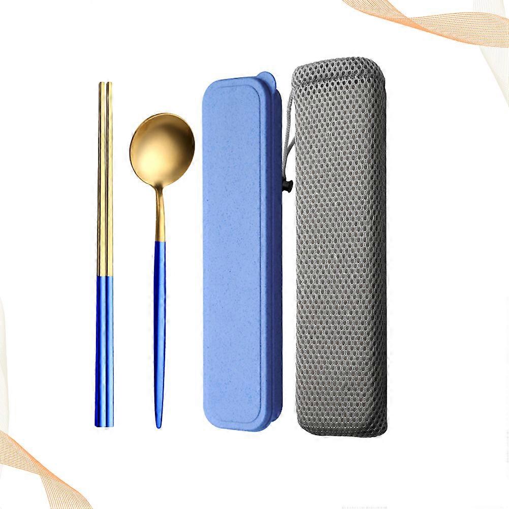 Camping Silverware Set Stainless Steel Chopsticks Spoons for Home 3Pcs Portable