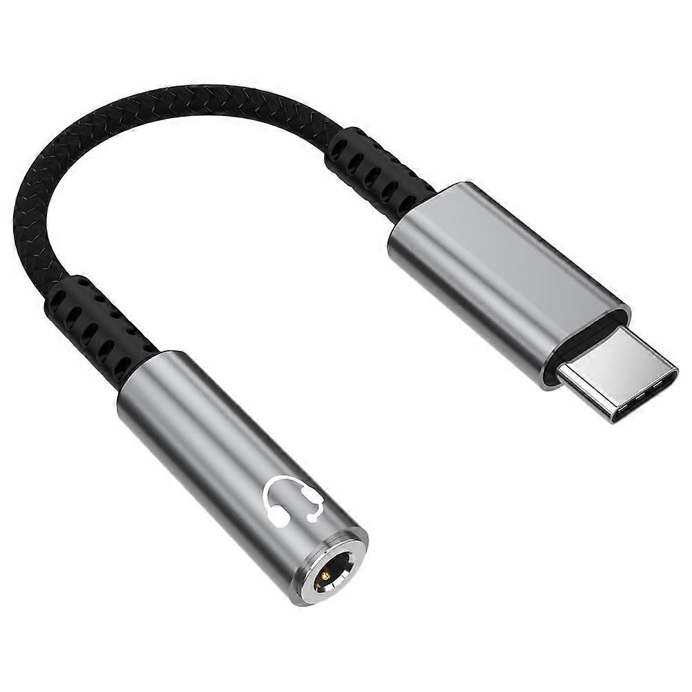 Earphone Type-C Adapter Headphone Converter for Phone Use 2Pcs Grey Cable