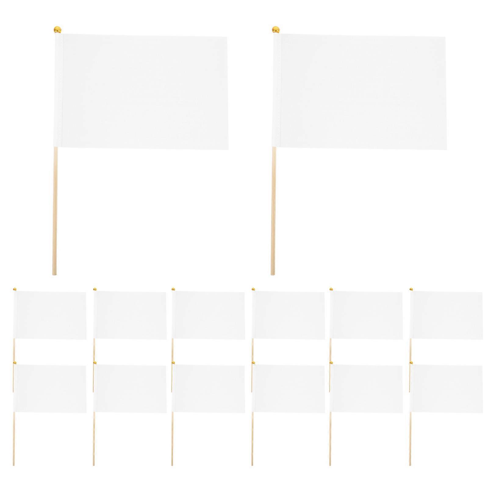 Mini Shaking Flags 150 Pcs Rectangular Polyester Ideal For Sports Officials And Referee Signals White Color