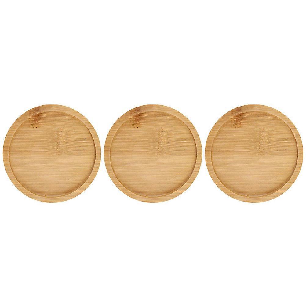 3Pcs Round Flowerpot Tray For Gardening Projects And Home Use In Khaki Color Designed To Prevent Deformation And Collect Excess Drainage