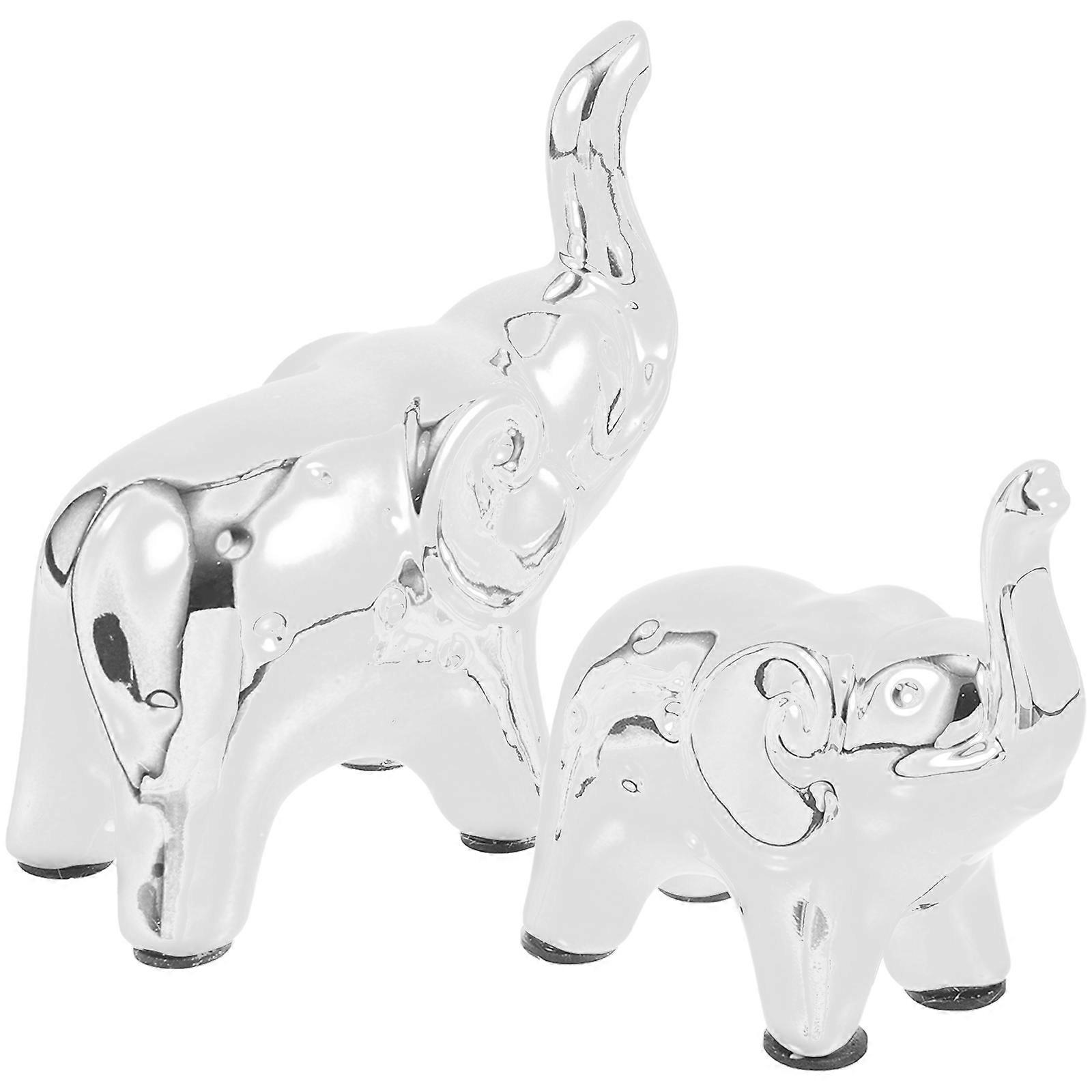 Decorative Ceramic Elephant Statue Elephant Ornament for Decor 8Pcs