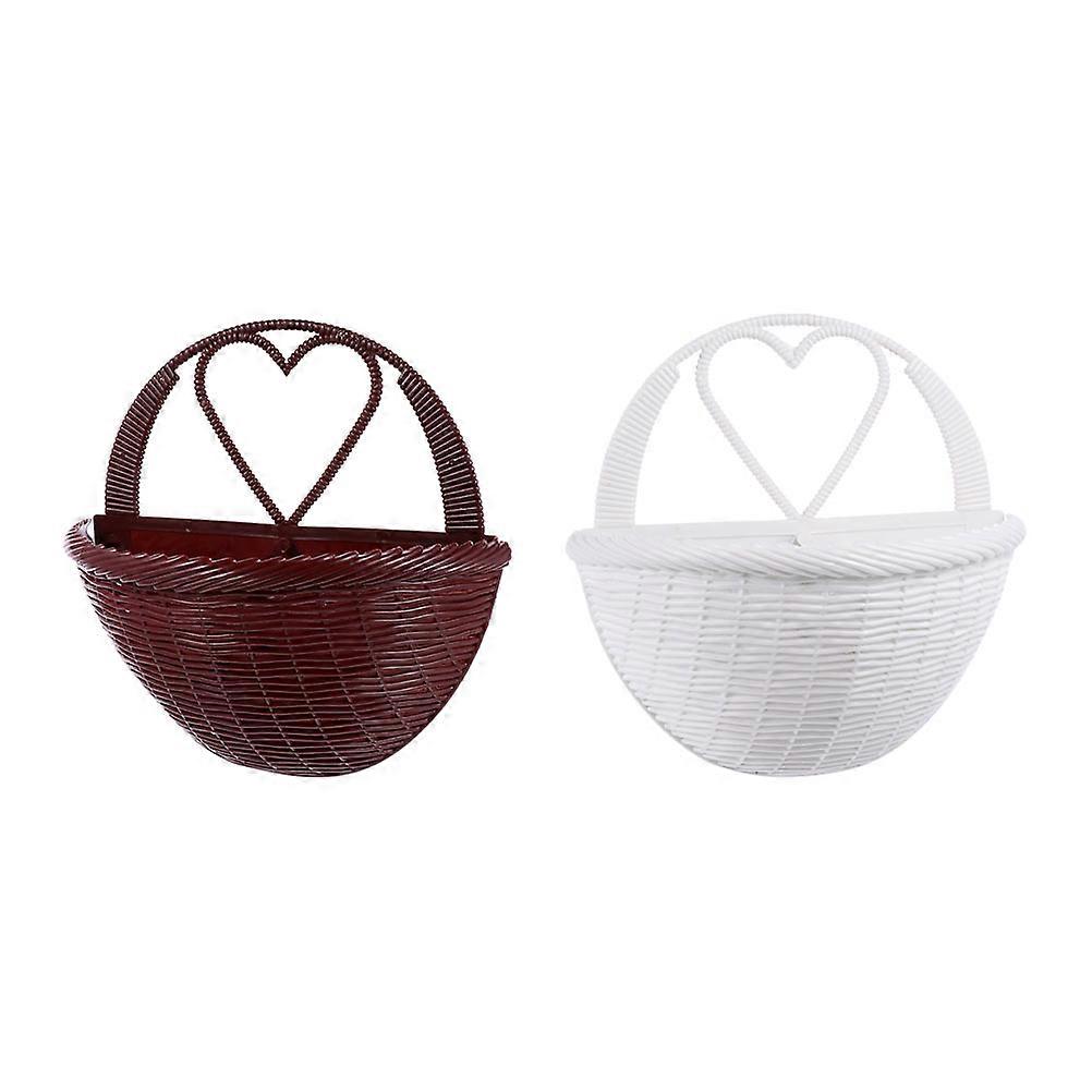 Wall Plastic Basket Decoration Using 4Pcs Rural Hanging Flower Pots