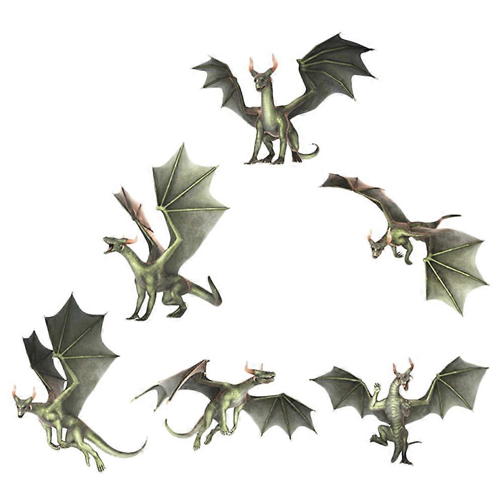 Window Sticker Dragon-Pattern Self-Adhesive Static Cling PVC Material 6Pcs For Glass Surface Party Decoration